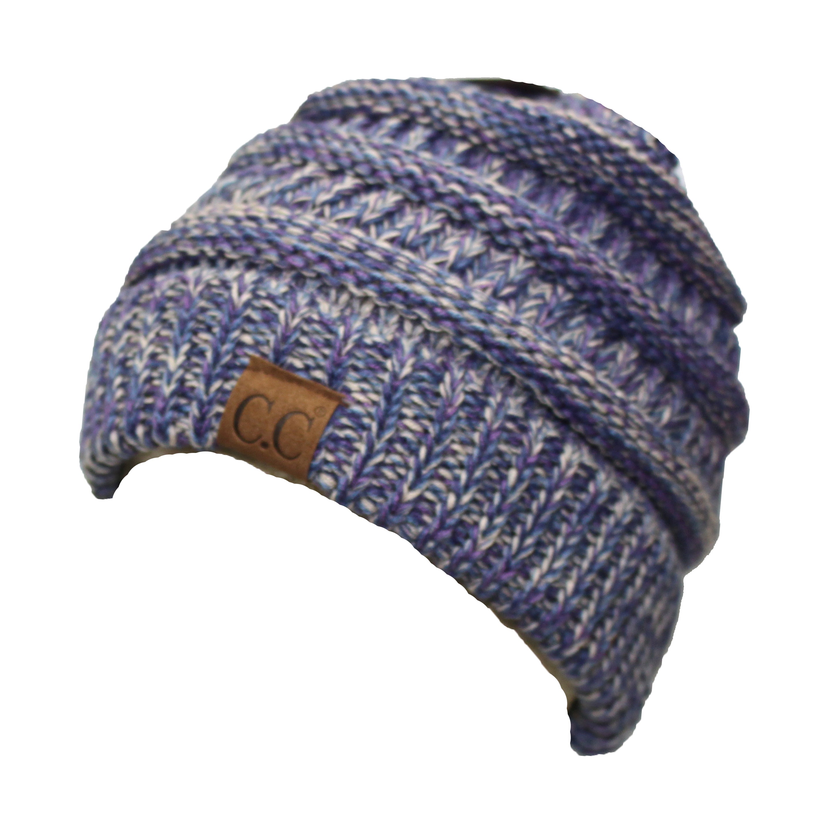 YJ-816 2-TONE BEANIE 2-BLUE/PURPLE