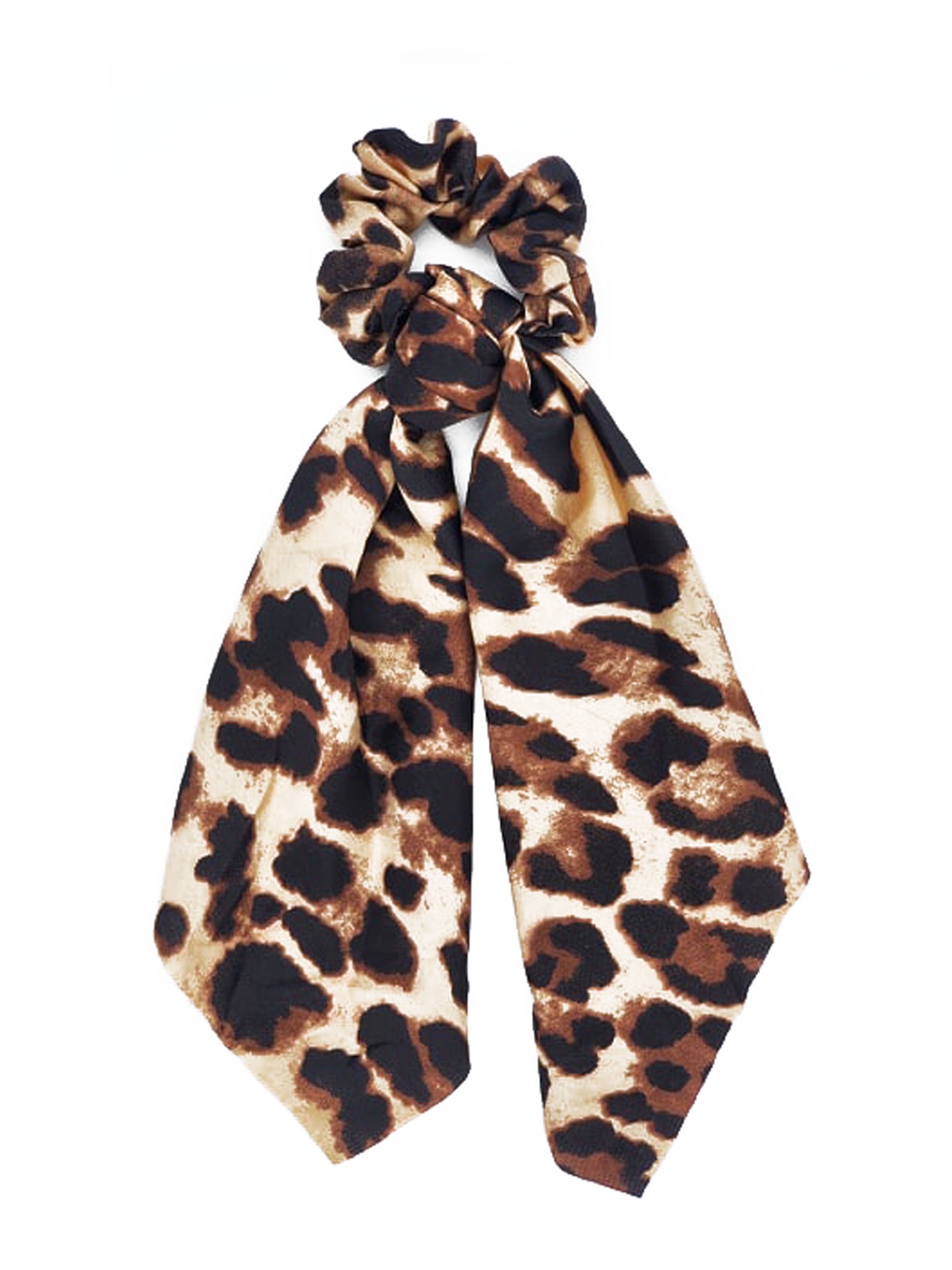 SCT-1018 Tan Leopard Scrunchie