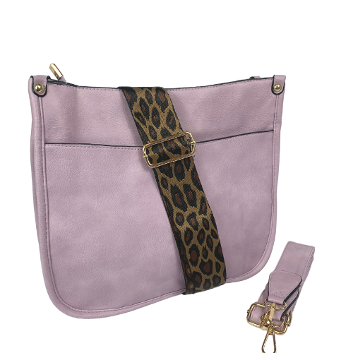 PS-7181 Crossbody Leopard Strap Purse-Purple