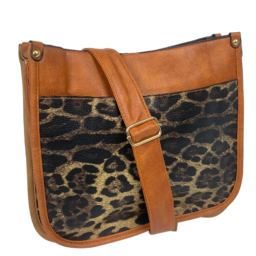 LP-7282 Crossbody Leopard Purse-Brown