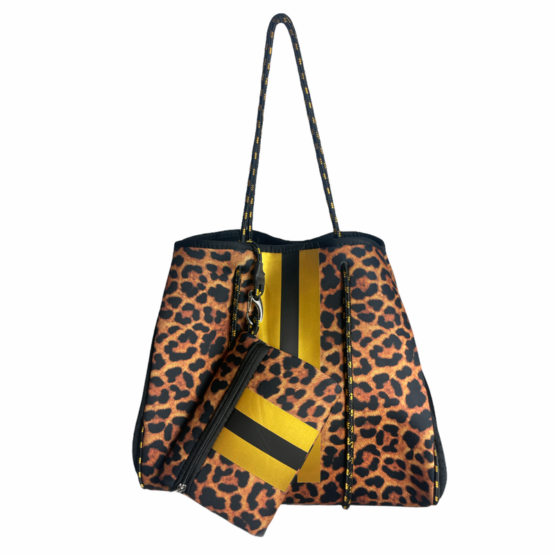 Gold Leopard Neoprene Tote Bag