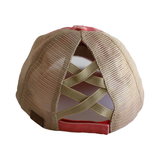 BT-780 C.C Criss Cross Pony Cap CORAL/BEIGE