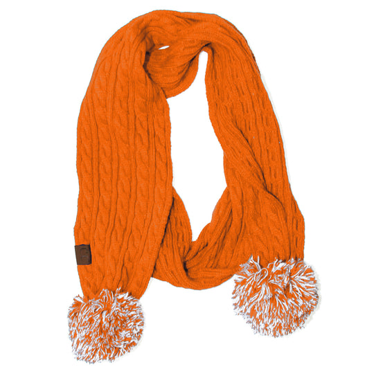 SK-56-8 Bright Orange Team Pom-Pom Scarf