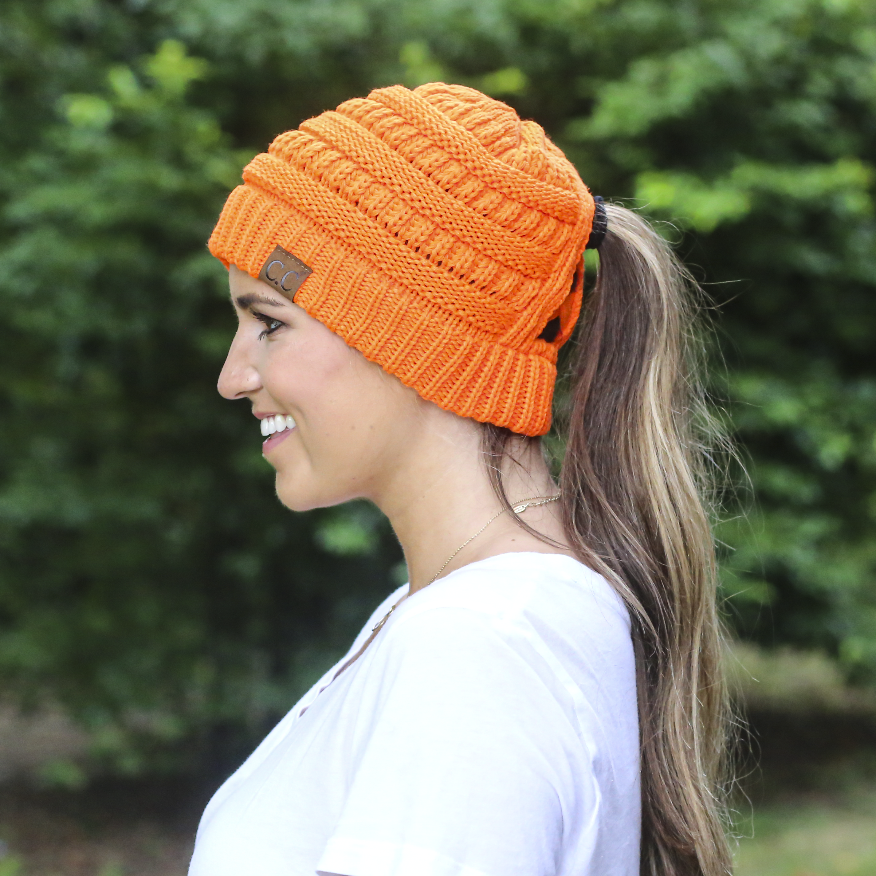 CCB-1 C.C Criss Cross Beanie Neon Orange