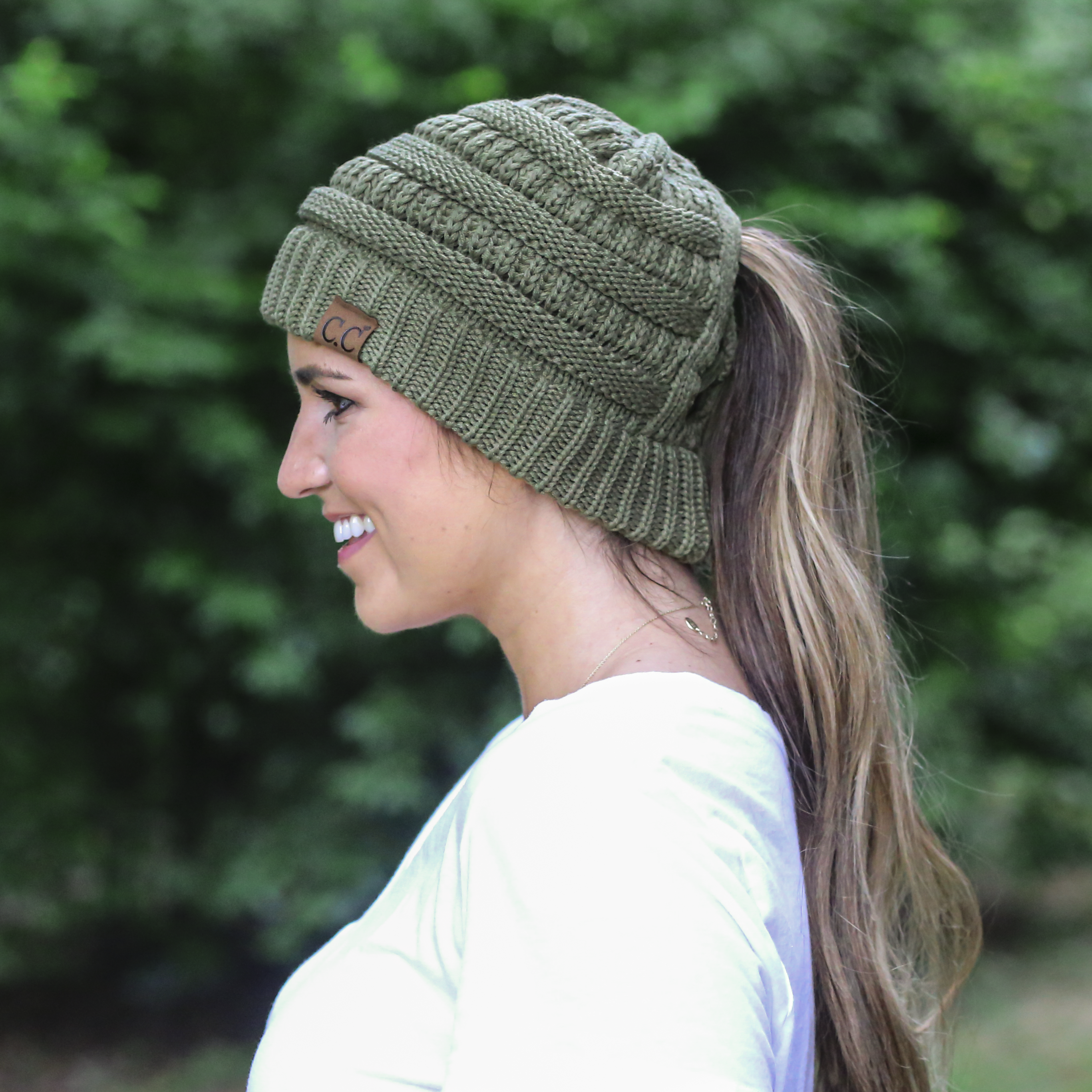 CCB-1 C.C Criss Cross Beanie Olive