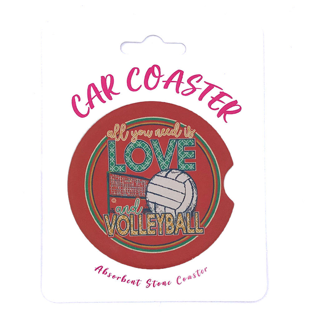 C32 - Car Coaster - Love Volleyball