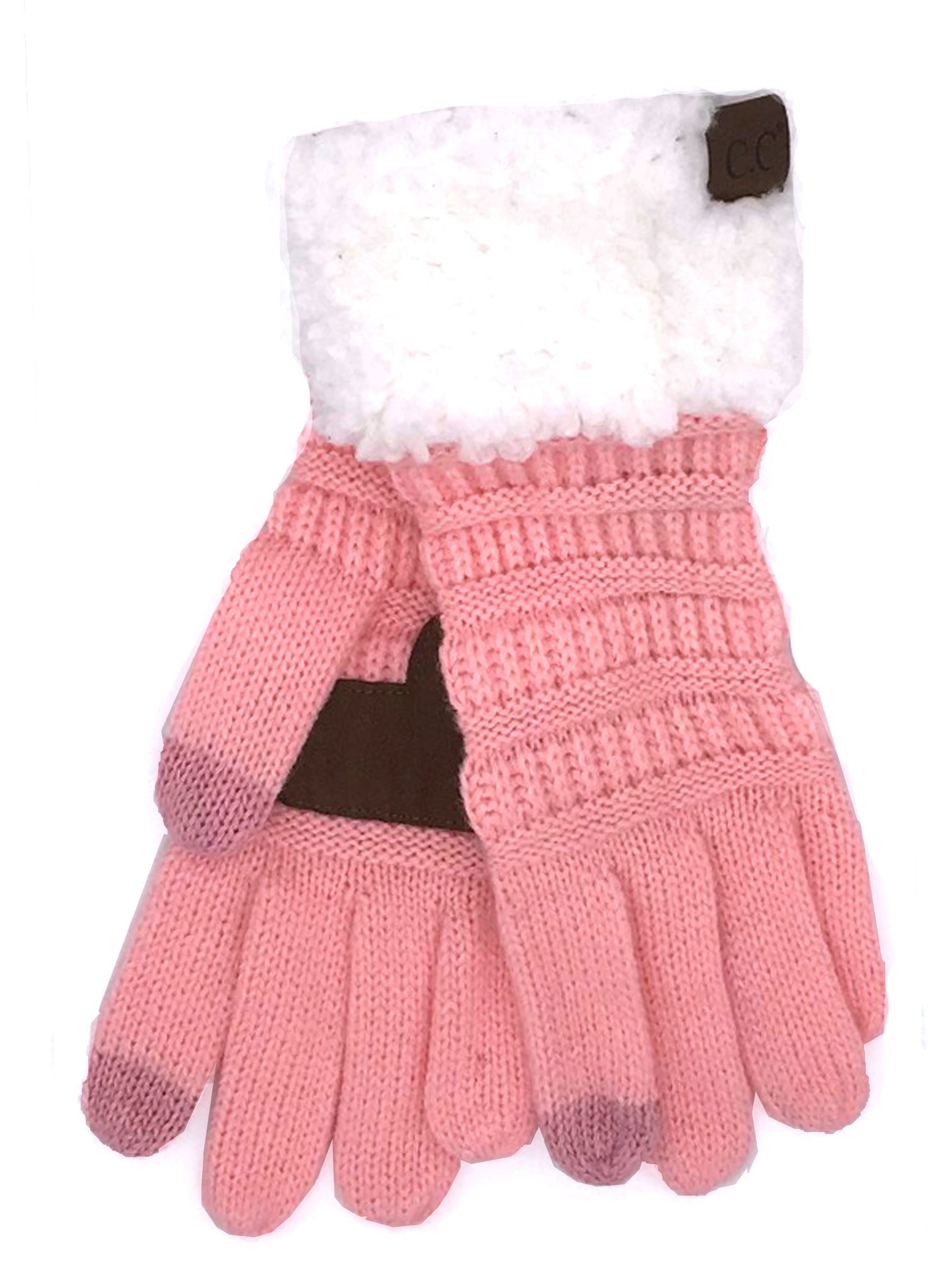 G-88 Sherpa Gloves Light Pink/White