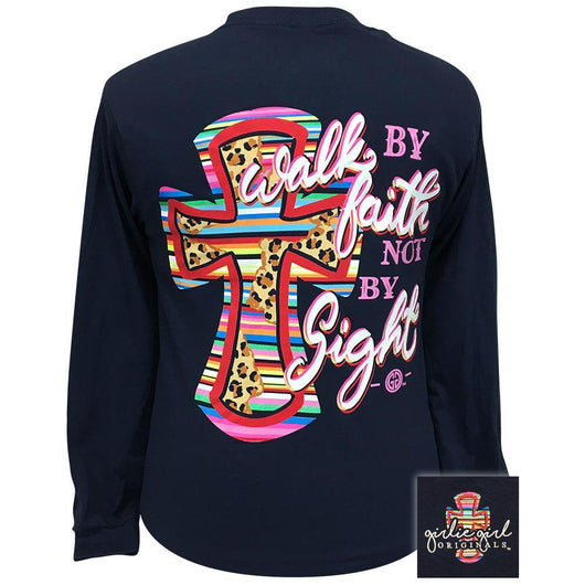 Serape Leopard Cross Navy Long Sleeve 2344