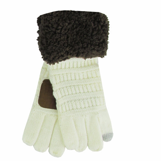 G-88 Sherpa Gloves Ivory/Brown