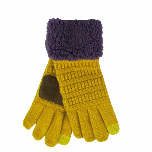 G-88 Sherpa Gloves Mustard/Purple