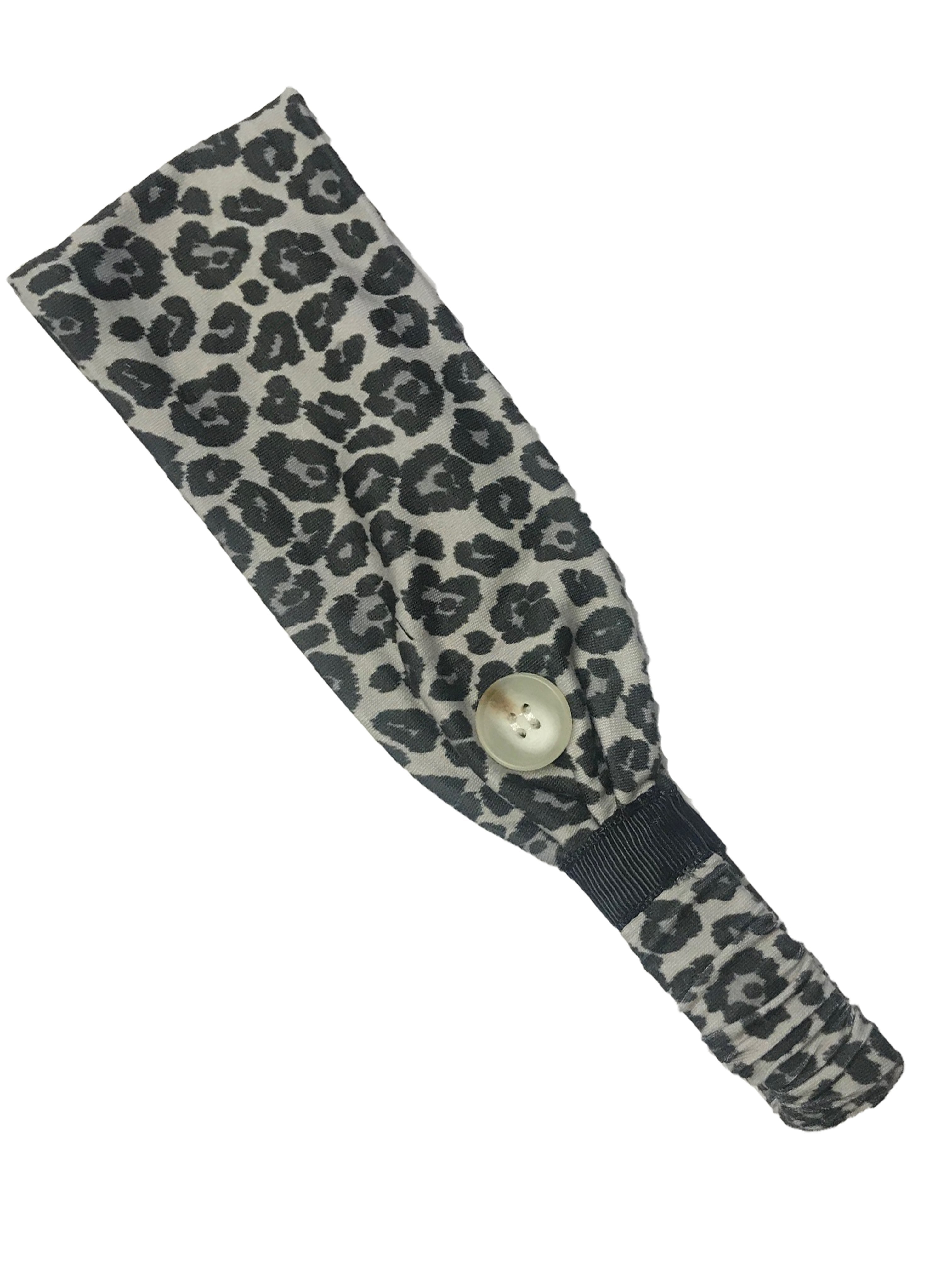 HB-2020 Adult Headband Leopard Black