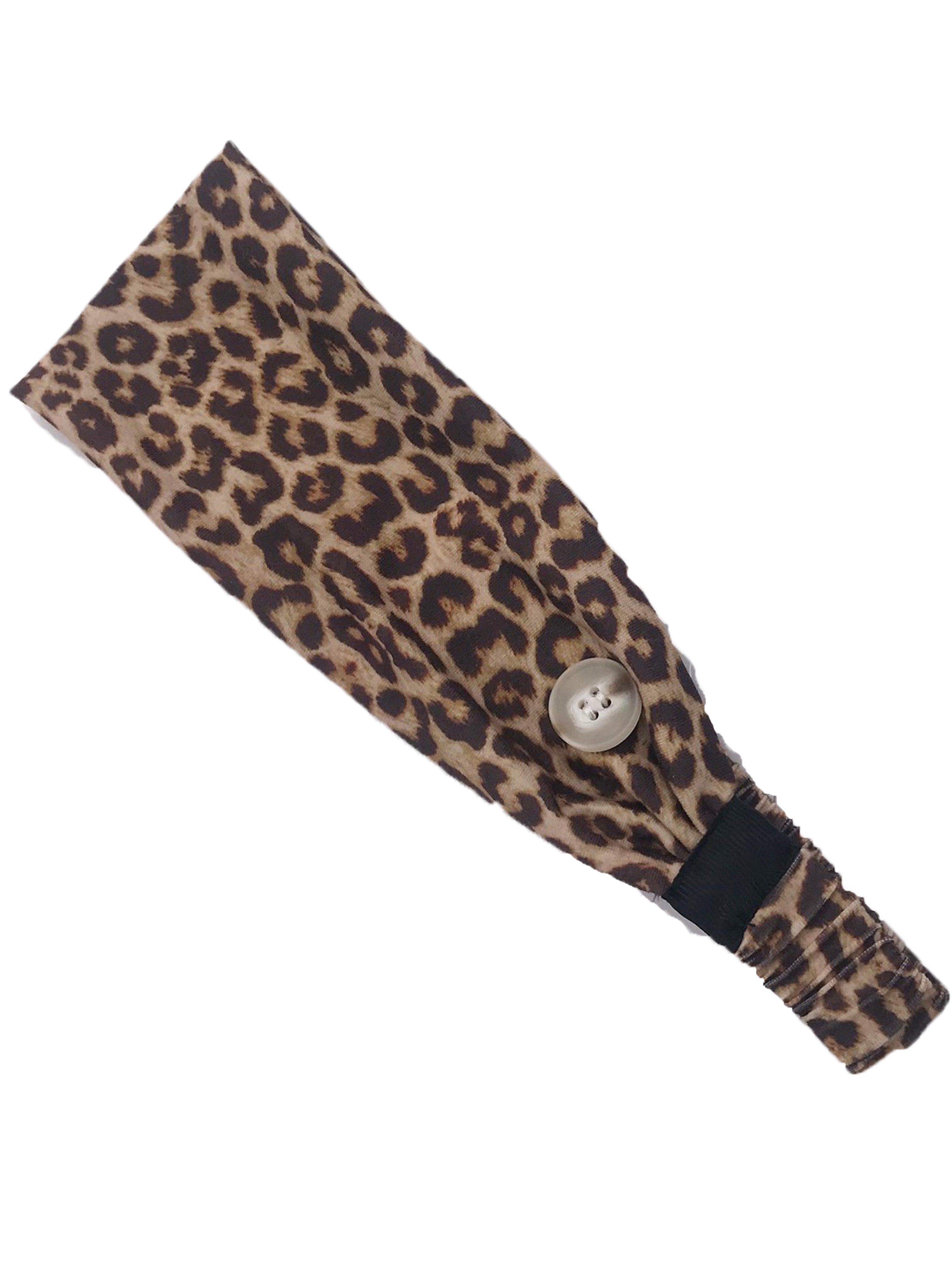 HB-2020 Adult Headband Leopard Brown