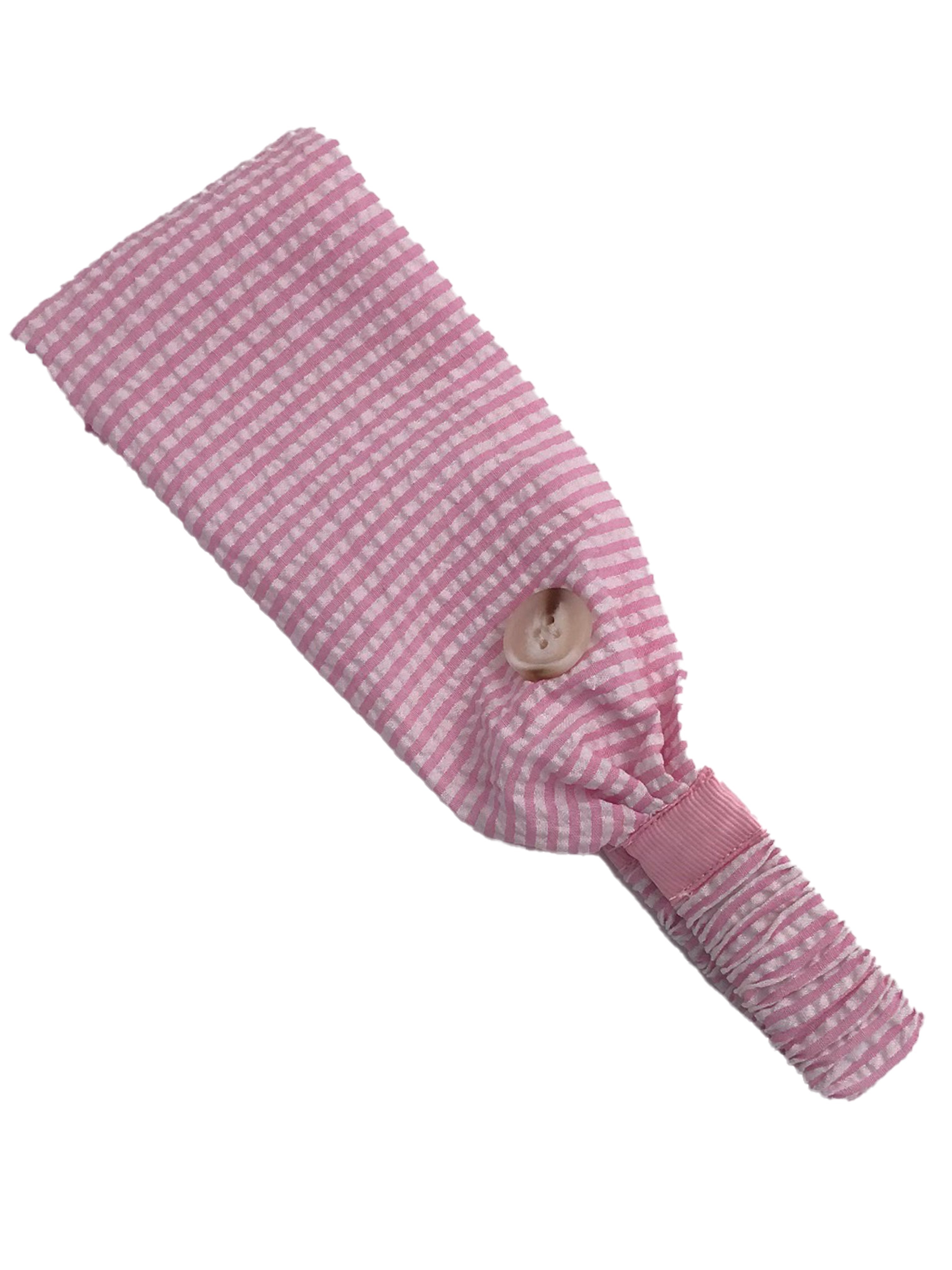 HB-2020 Adult Headband Seer Sucker Pink