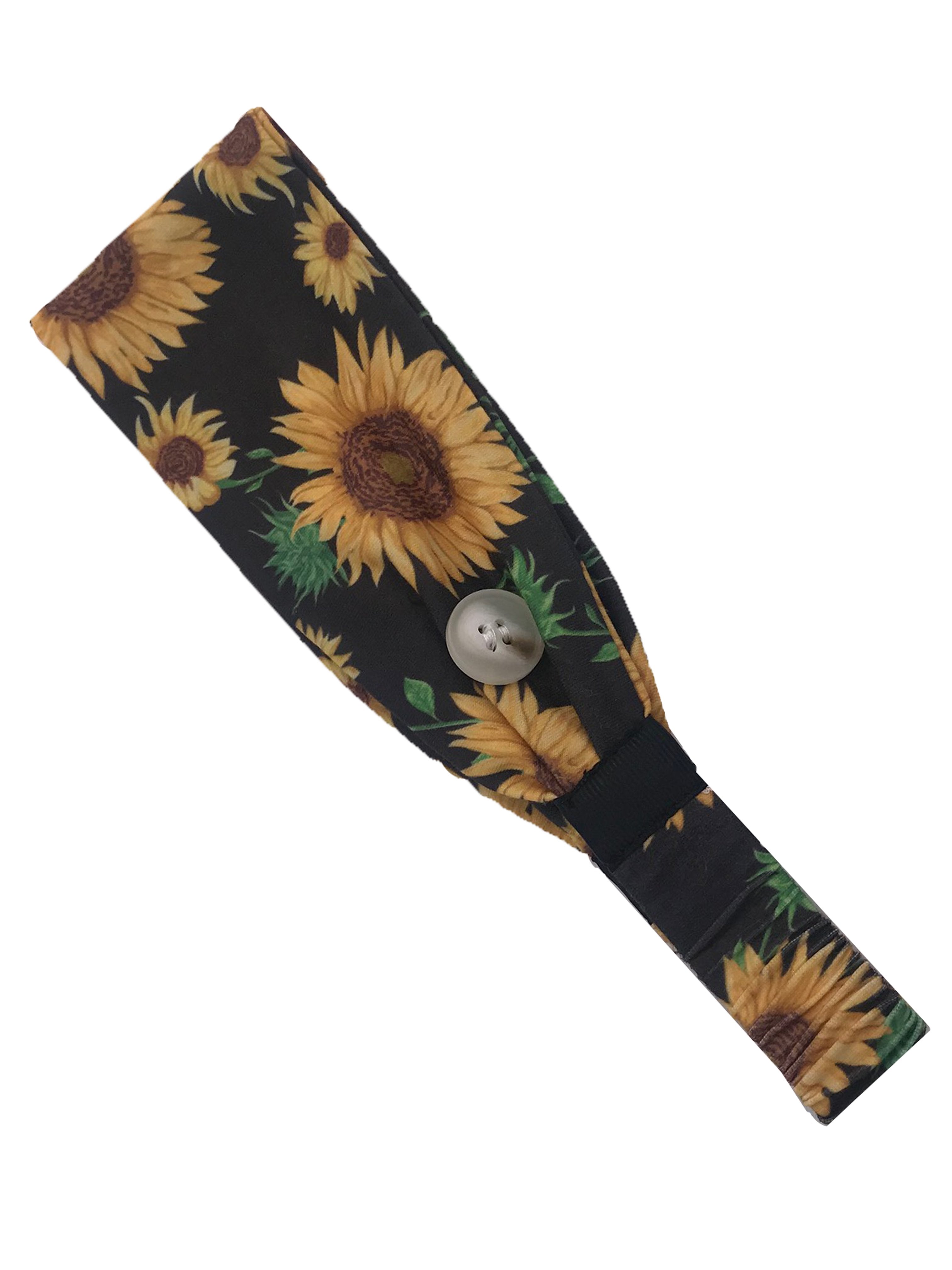 HB-2020 Adult Headband Sunflower Black