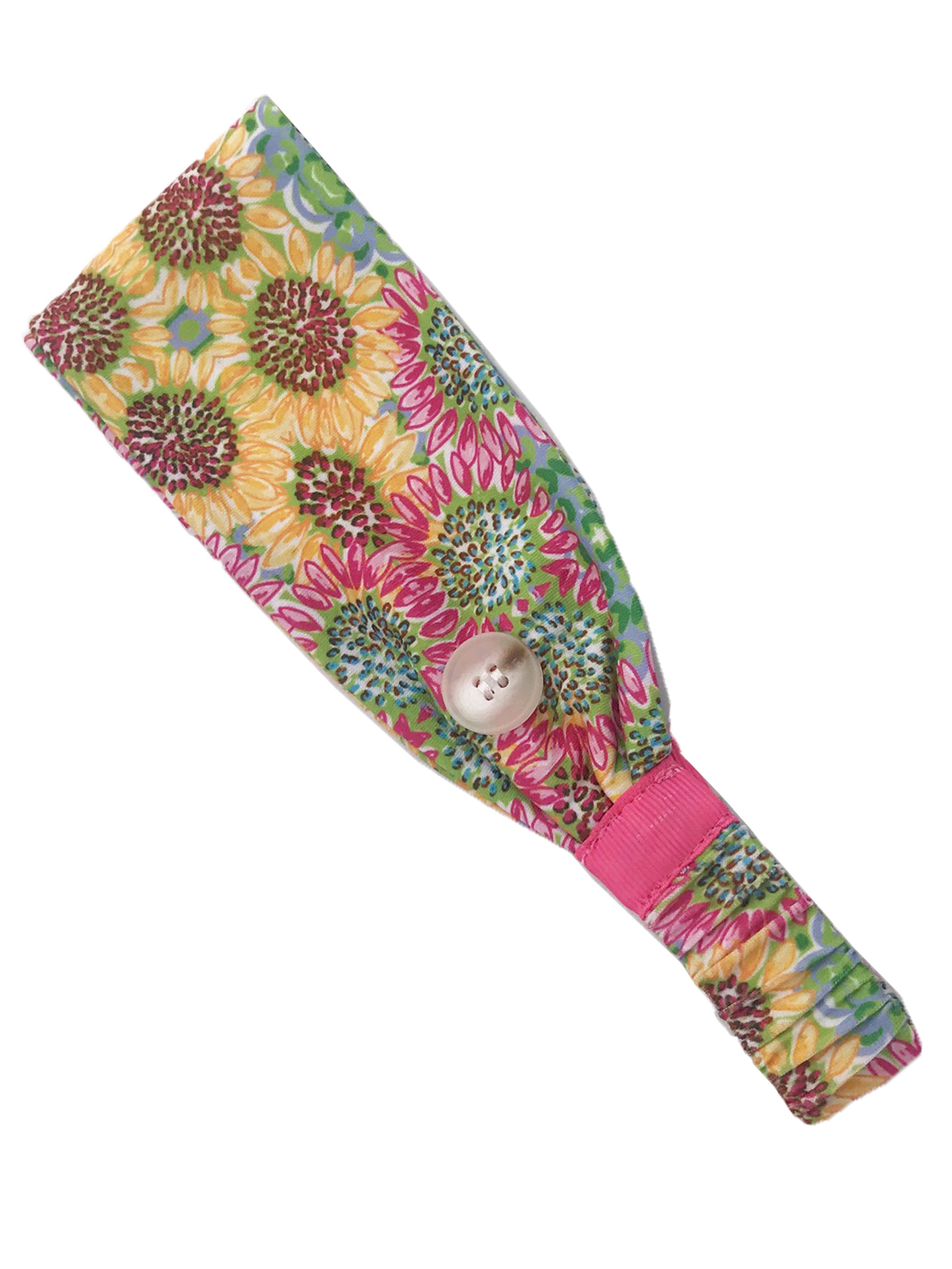 HB-2020 Adult Headband Sunflower Pink Yellow