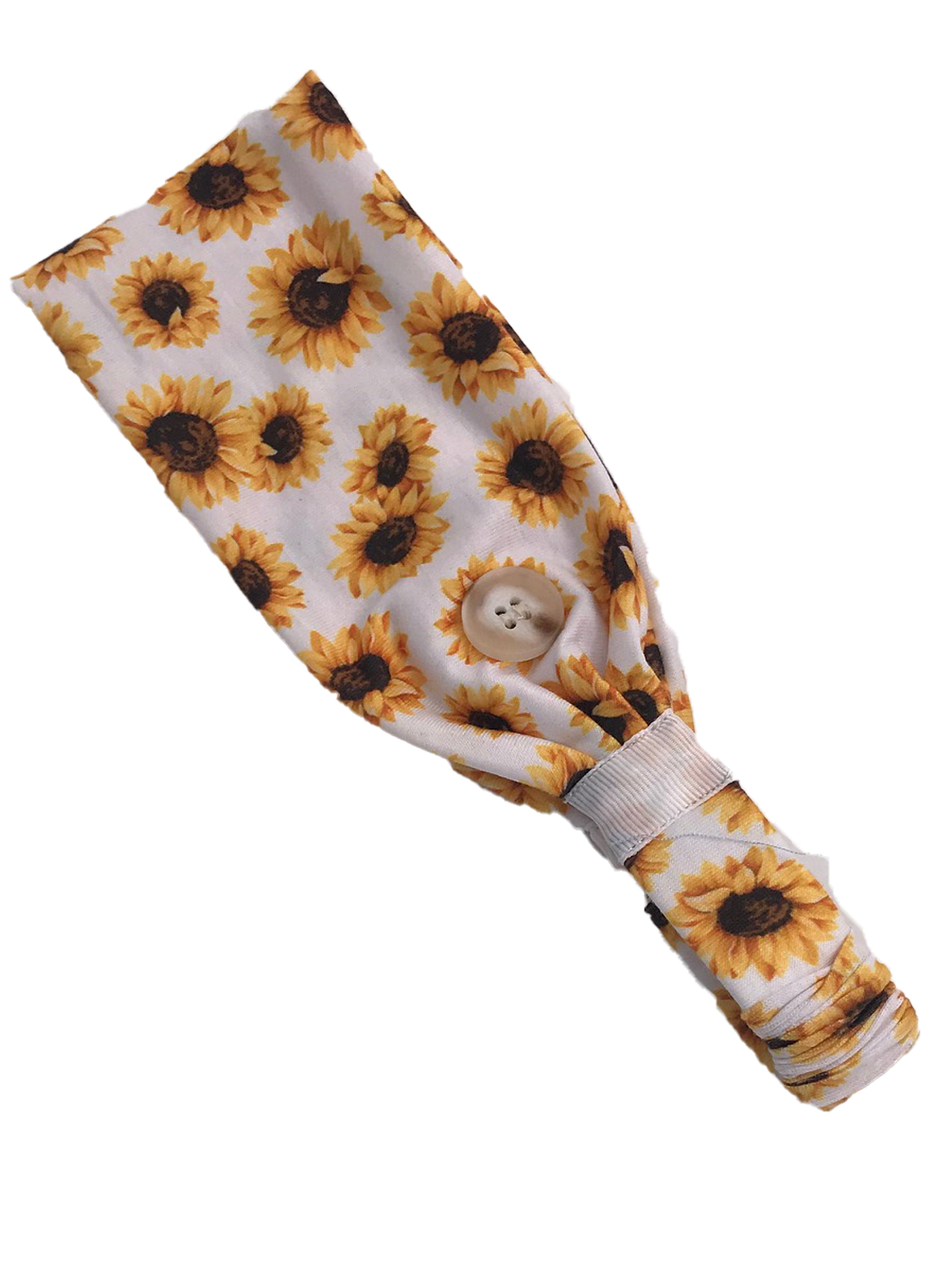 HB-2020 Adult Headband Sunflower White