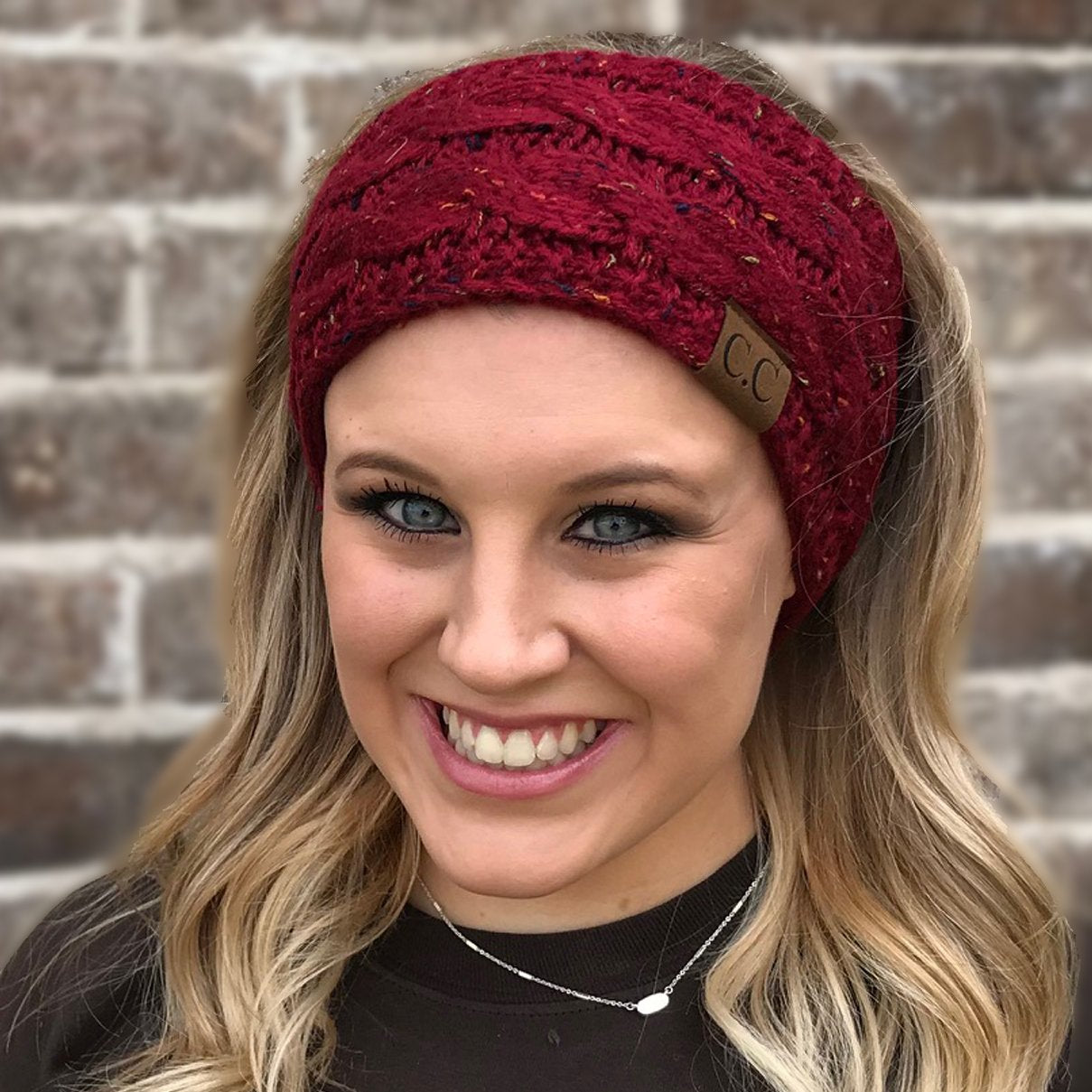 HW-33 BURGUNDY SPECKLED HEADWRAP