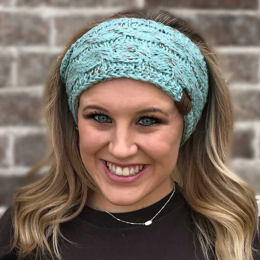 HW-33 MINT SPECKLED HEADWRAP