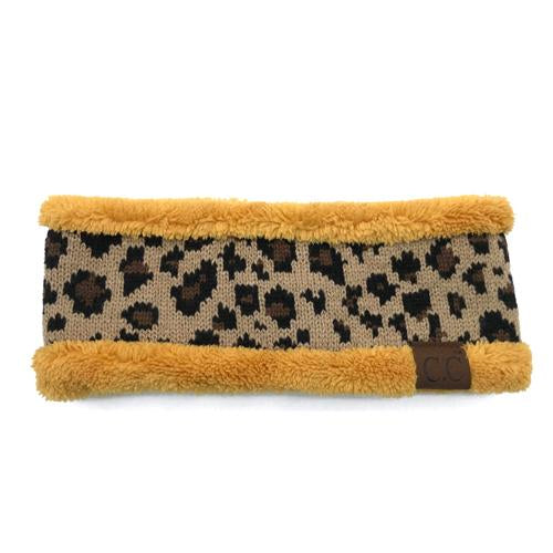 HW-45 LEOPARD HEADWRAP MUSTARD