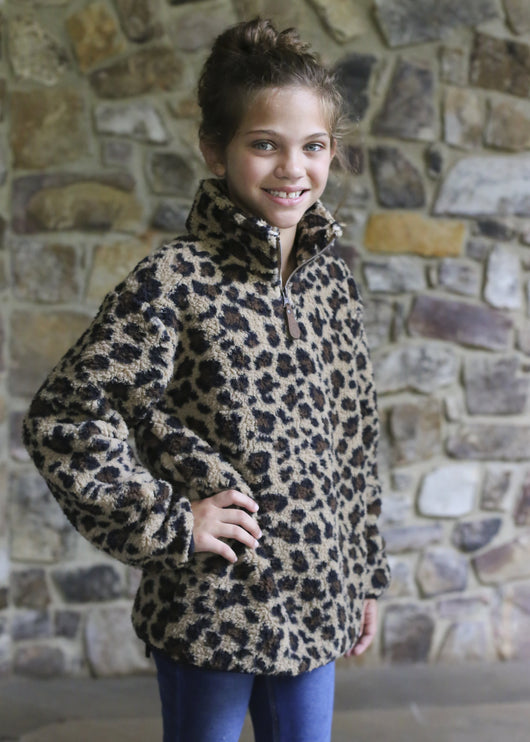 KIDS LP-4588 LEOPARD SHERPA