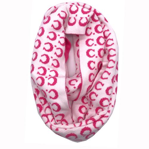SF-14 IVORY/NEW CANDY PINK LOGO SCARF
