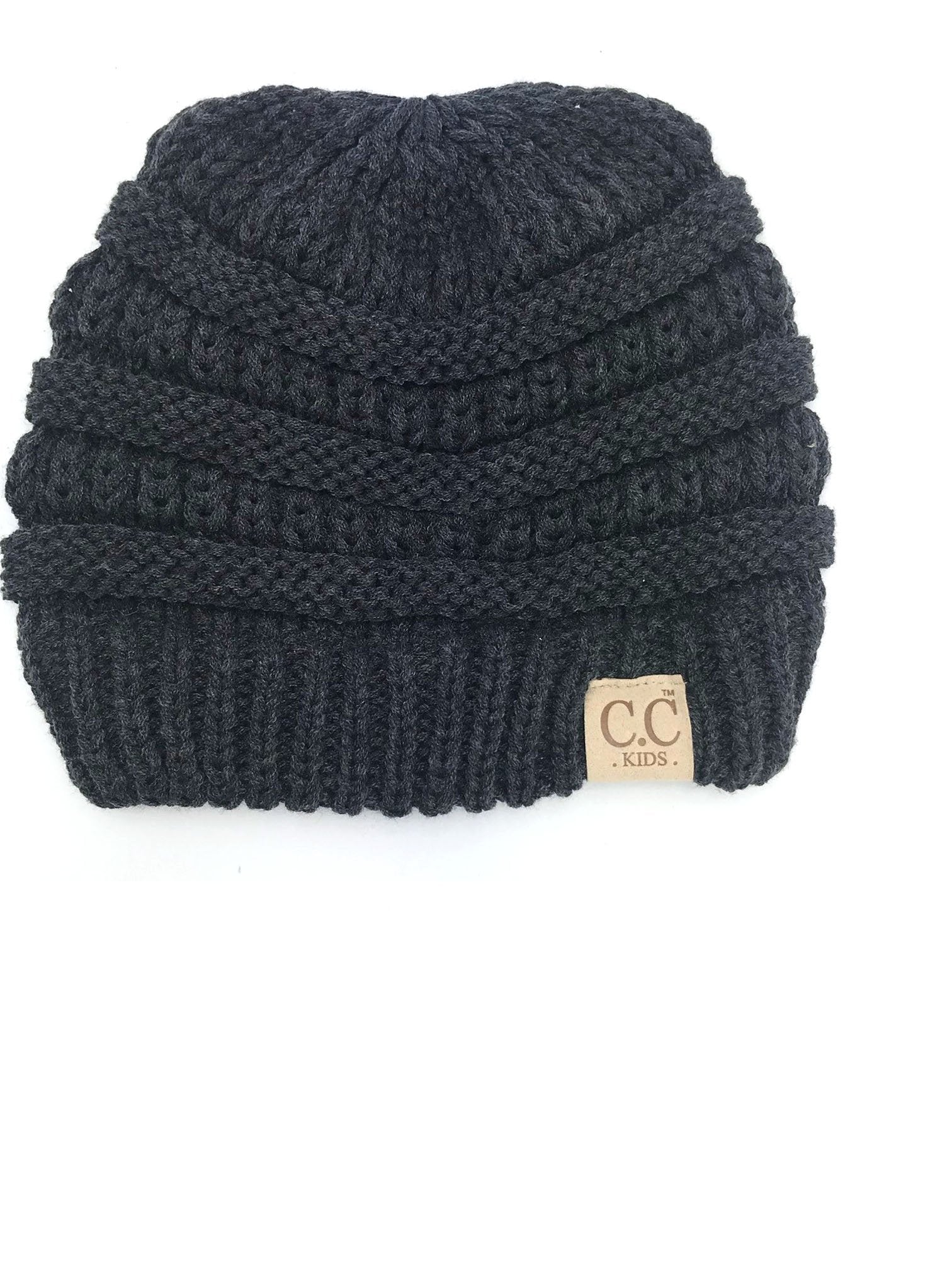 YJ-847 Dark Melange Grey Kid Beanie