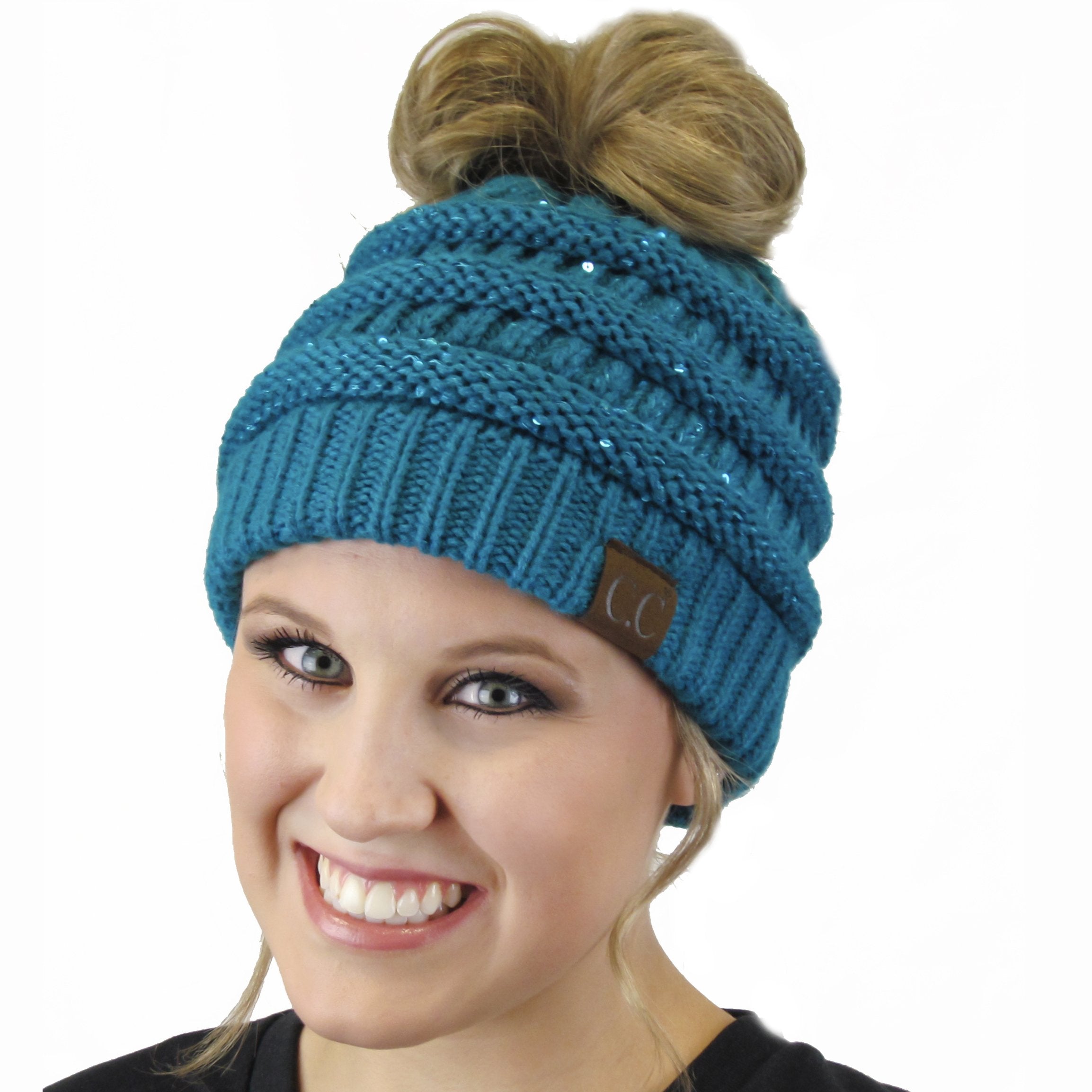 MB-730 SEQUIN BEANIE TEAL