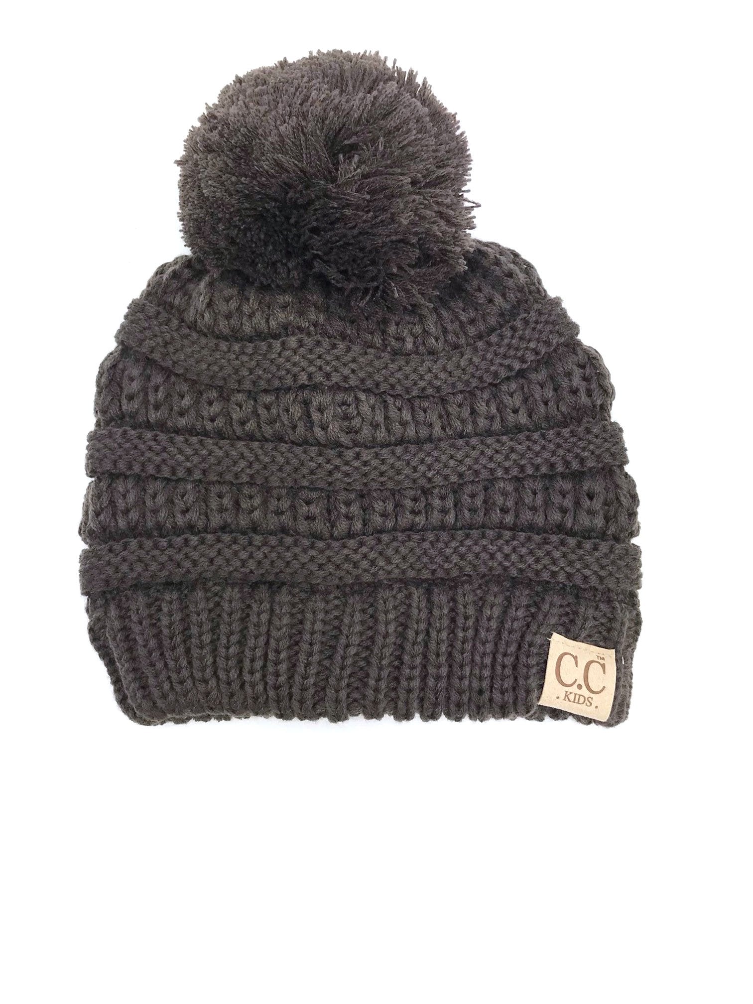 YJ-847 POM Brown Kid Beanie with Pom