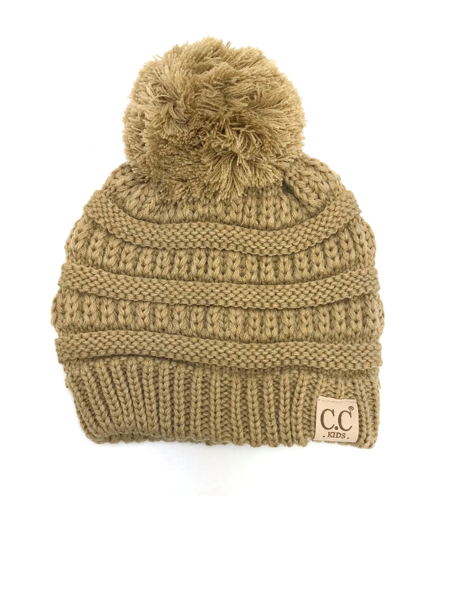 YJ-847 POM Camel Kid Beanie with Pom