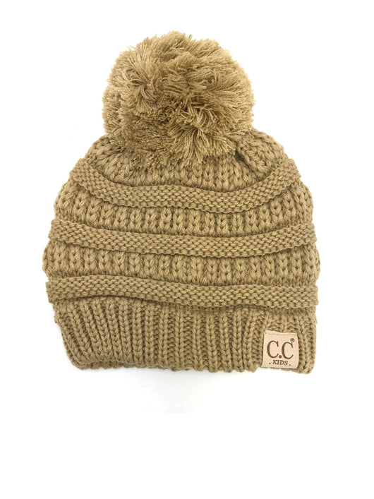 YJ-847 POM Camel Kid Beanie with Pom