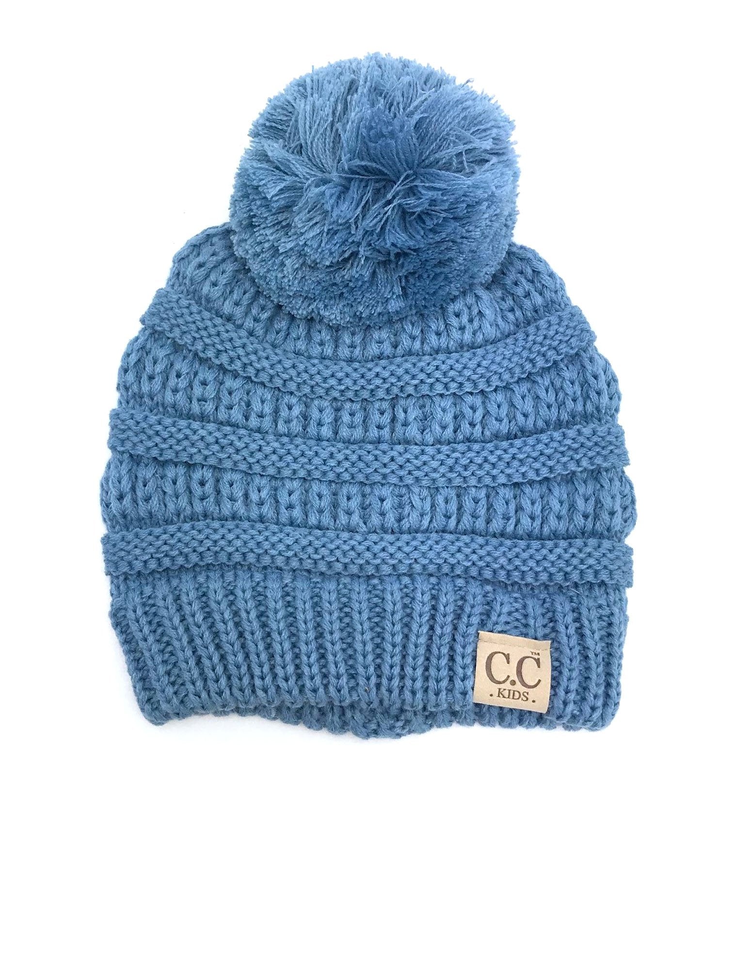 YJ-847 POM Denim Kid Beanie with Pom