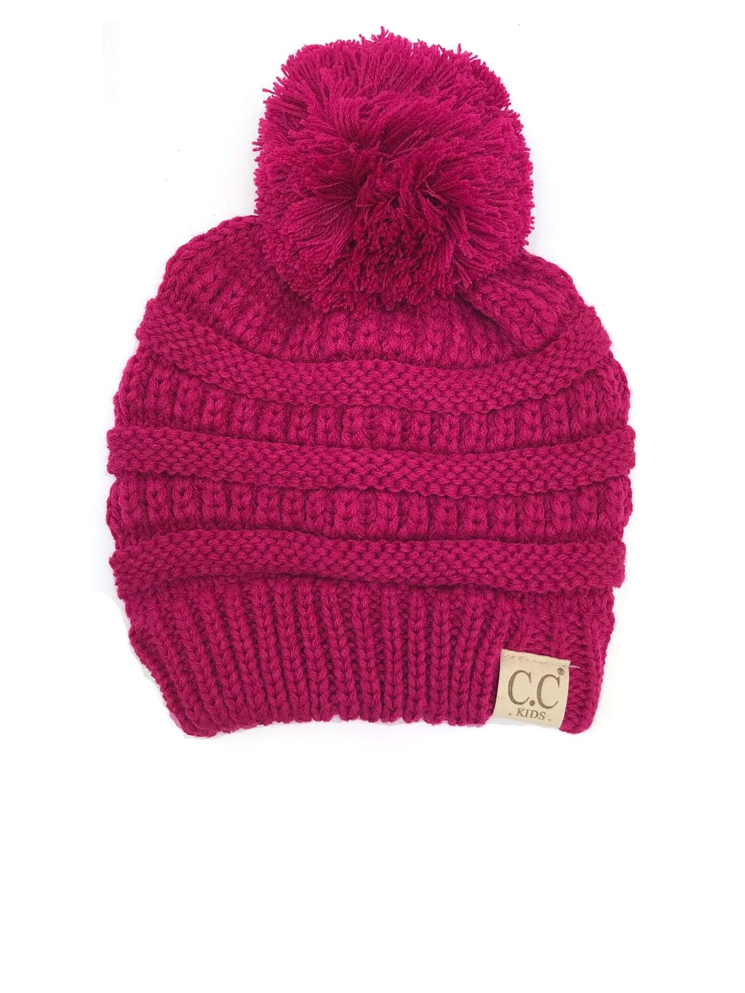 YJ-847 POM Hot Pink Kid Beanie with Pom