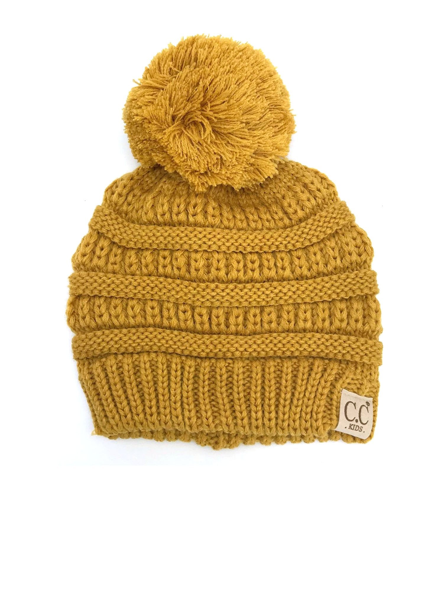 YJ-847 POM Mustard Kid Beanie with Pom