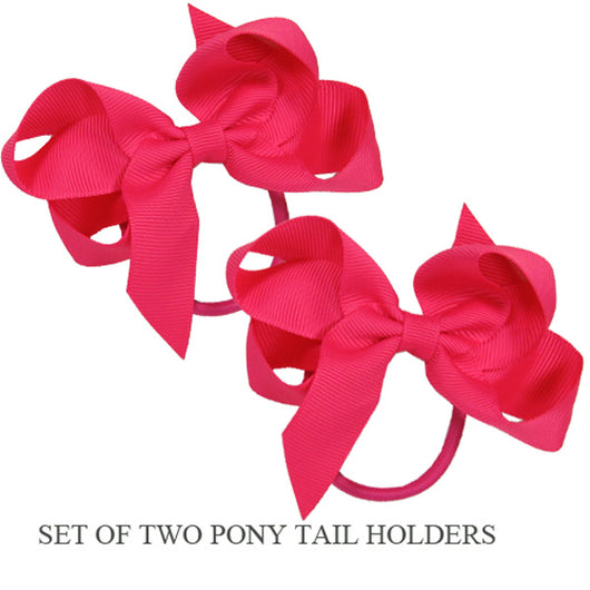 PONY TAIL HOLDERS - HOT PINK