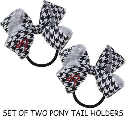 PONY TAIL HOLDERS - BW HOUNDSTOOTH