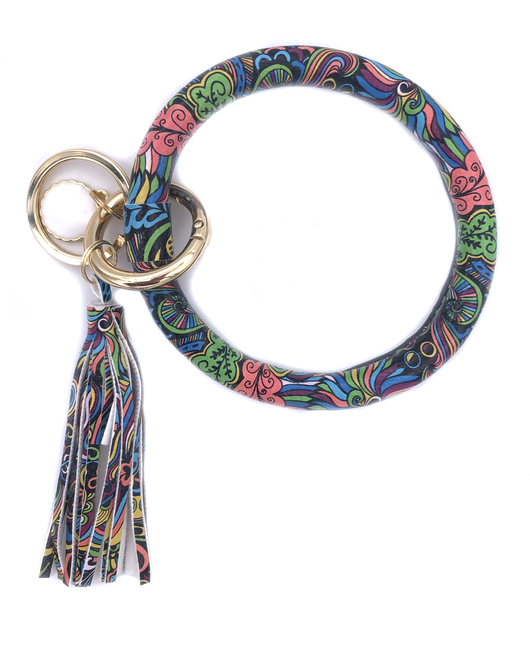 KC-8845 Peach Green Feather Key Chain