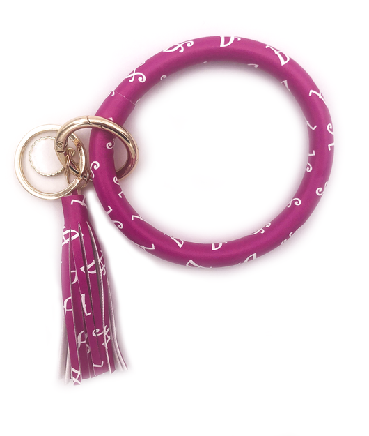 KC-8845 Pink Initial Wristlet Key Chain