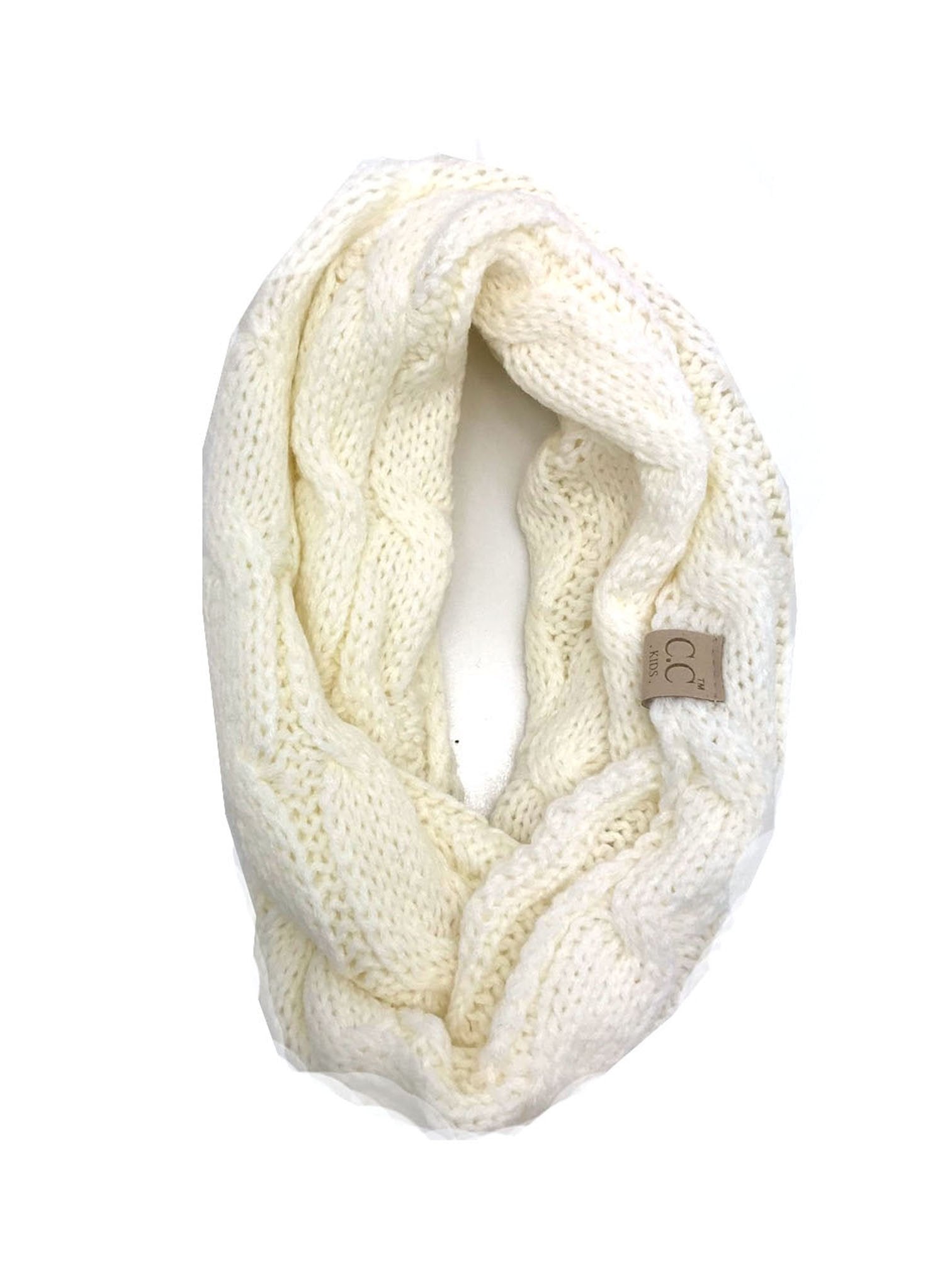 SF-800-KIDS-IVORY INFINITY SCARF