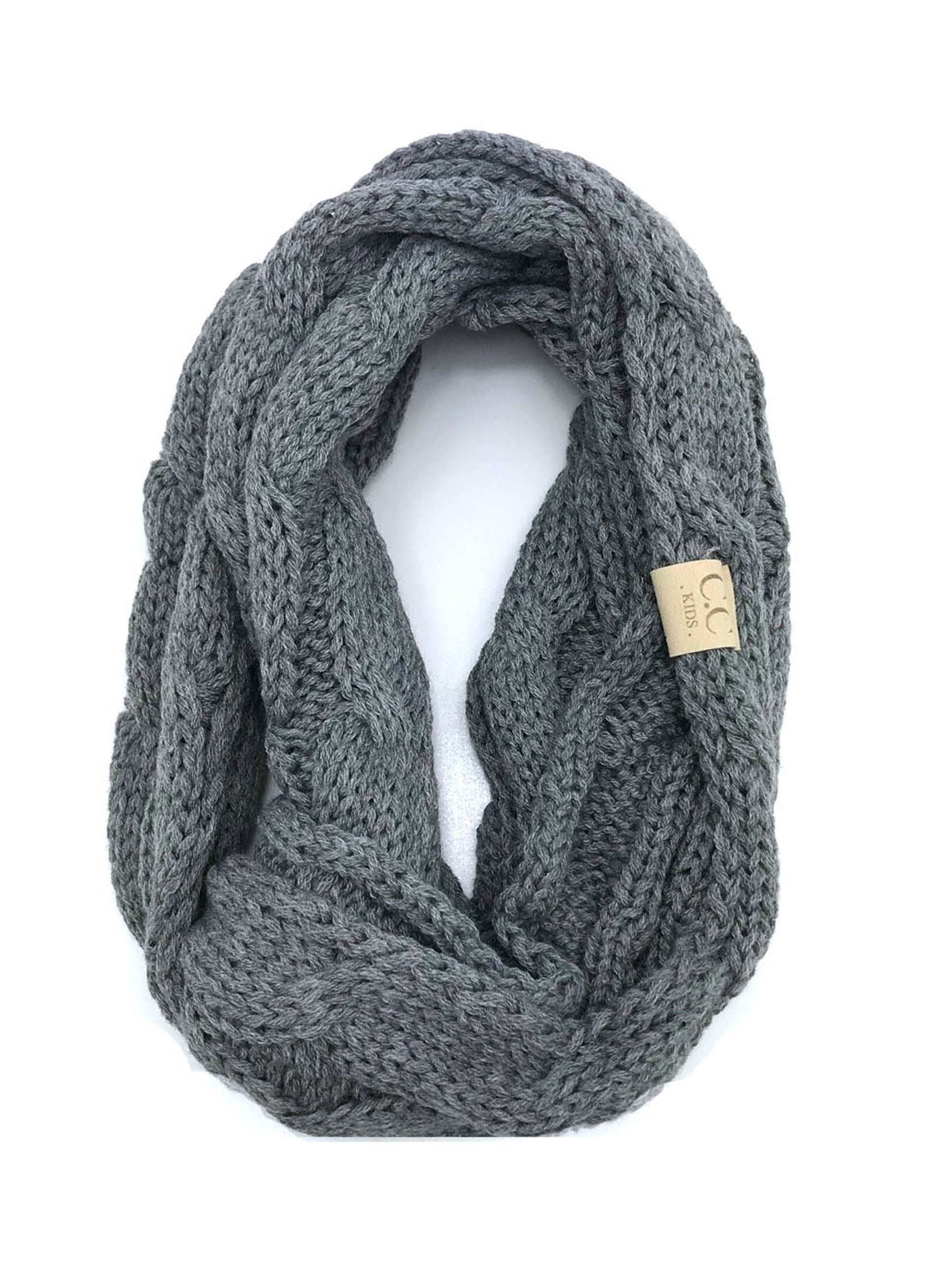 SF800KIDS-LIGHT MELANGE GREY INFINITY SCARF