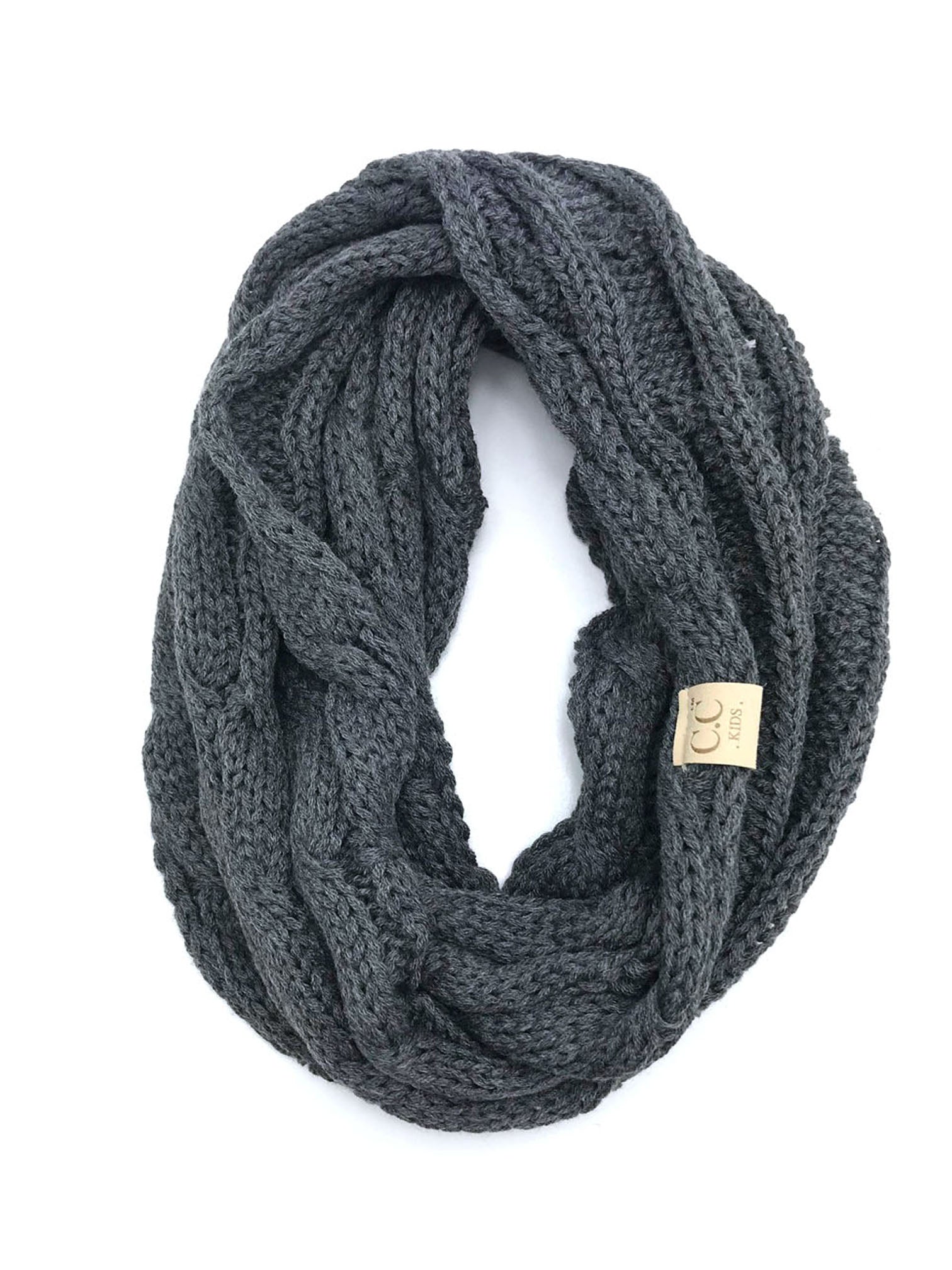 SF800KIDS-DARK MELANGE GREY INFINITY SCARF