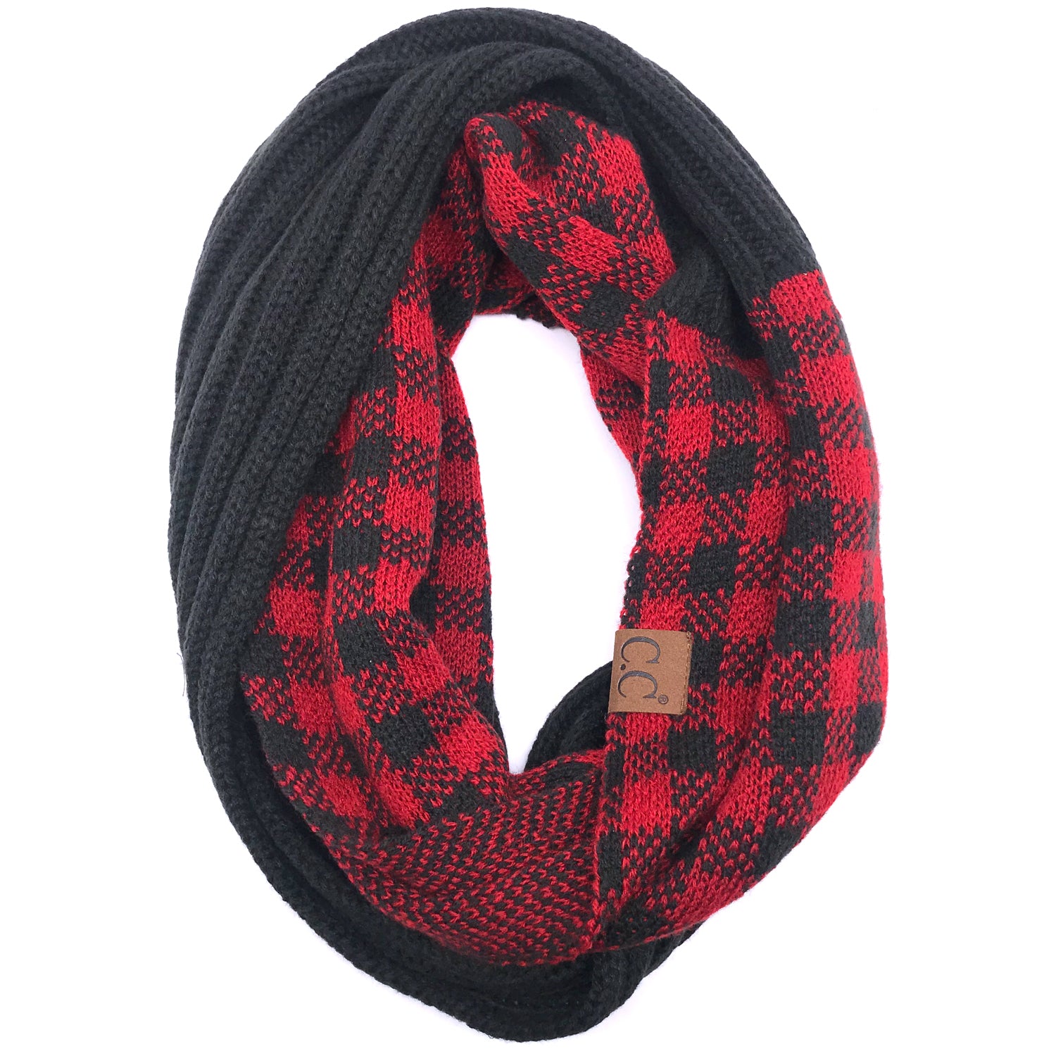 SF-17 BUFFALO PLAID SCARF BLACK RED/BLACK