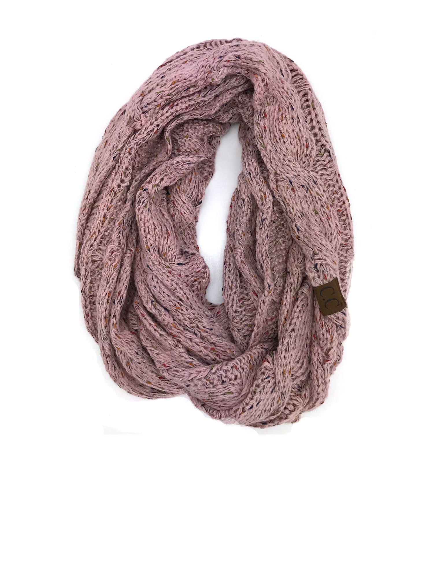SF33-Indi Pink Speckled Infinity Scarf