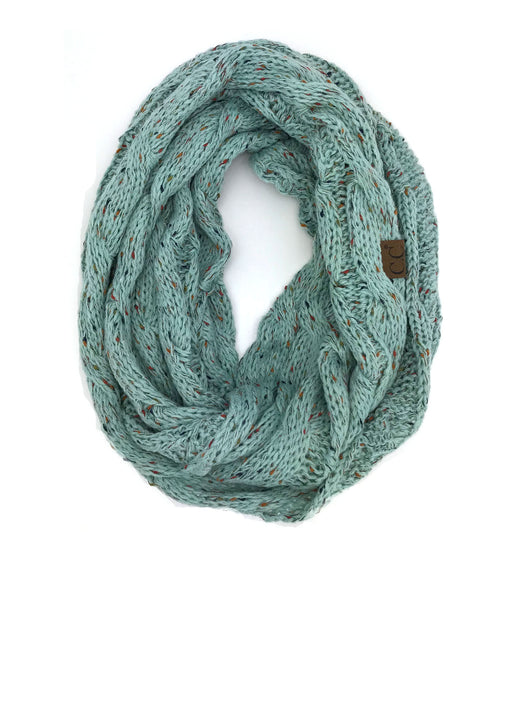 SF33-Mint Speckled Infinity Scarf