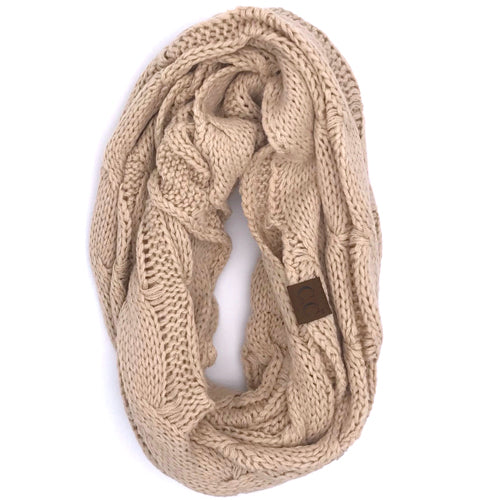 SF800-NEW BEIGE Infinity Scarf