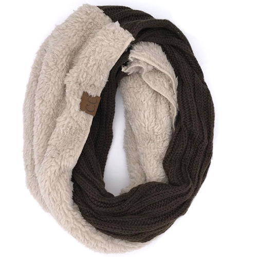 SF-88 Sherpa Infinity Scarf Brown Taupe