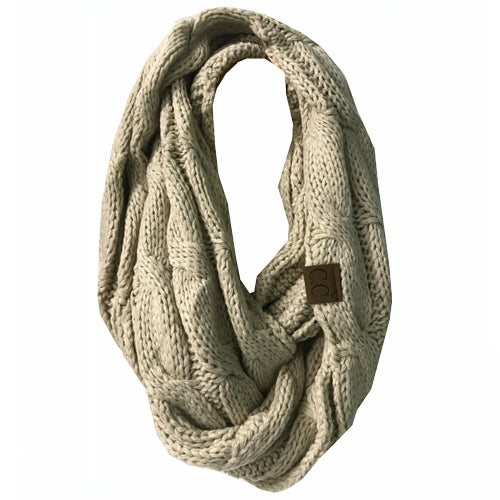 SF800-Beige Infinity Scarf