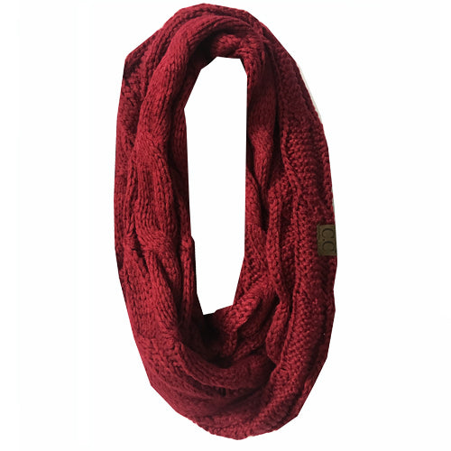 SF800-Burgundy Infinity Scarf