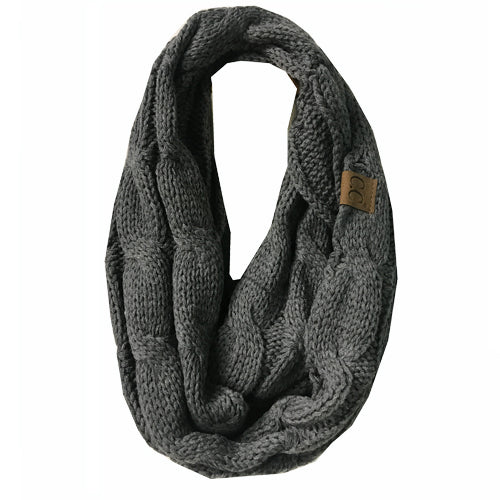 SF800-Dark Melange Grey Infinity Scarf