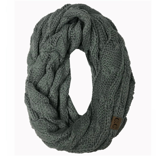 SF800-Natural Grey Infinity Scarf