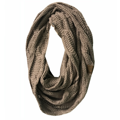 SF800-Taupe Infinity Scarf